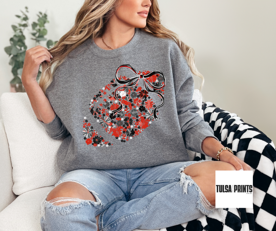 DTF FOOTBALL FLORAL BOW TRANSFER