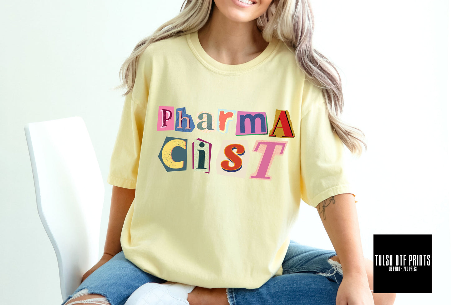 DTF PHARMACIST CUTOUT LETTERS TRANSFER