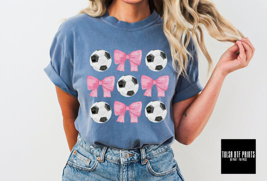 DTF COQUETTE SOCCER BALL & BOWS TRANSFER