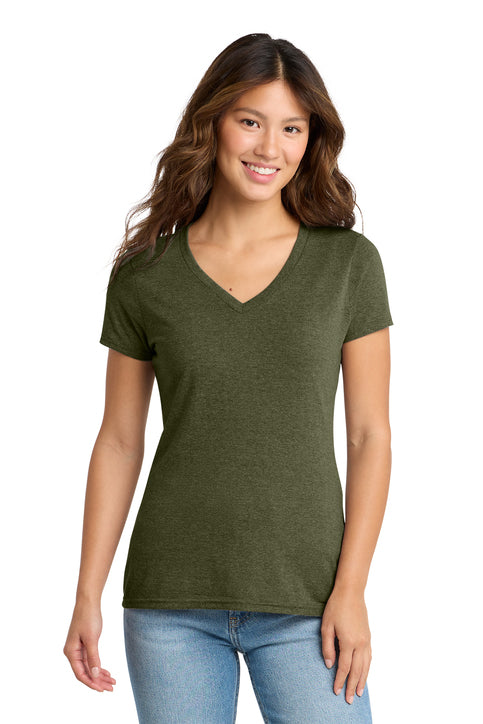 PORT & CO CORE WOMEN'S TRI-BLEND V-NECK TEE