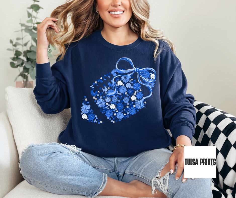 DTF FOOTBALL FLORAL BOW TRANSFER