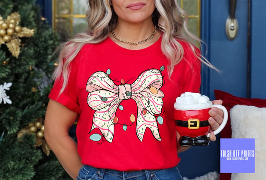 DTF BOW CAKE LIGHTS TRANSFER