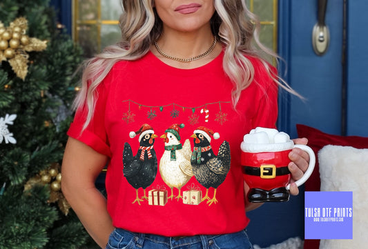 DTF CHICKEN CHRISTMAS TRIO TRANSFER