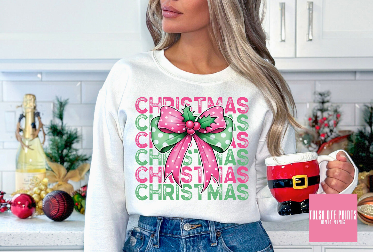 DTF CHRISTMAS MISTLETOE COQUETTE (2 COLORS AVAIL.) TRANSFER
