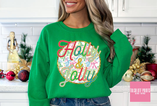 DTF HOLLY & JOLLY PREPPY TRANSFER