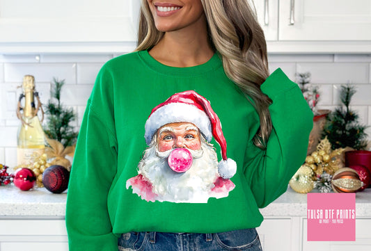 DTF VINTAGE SANTA W/ PINK GUM TRANSFER