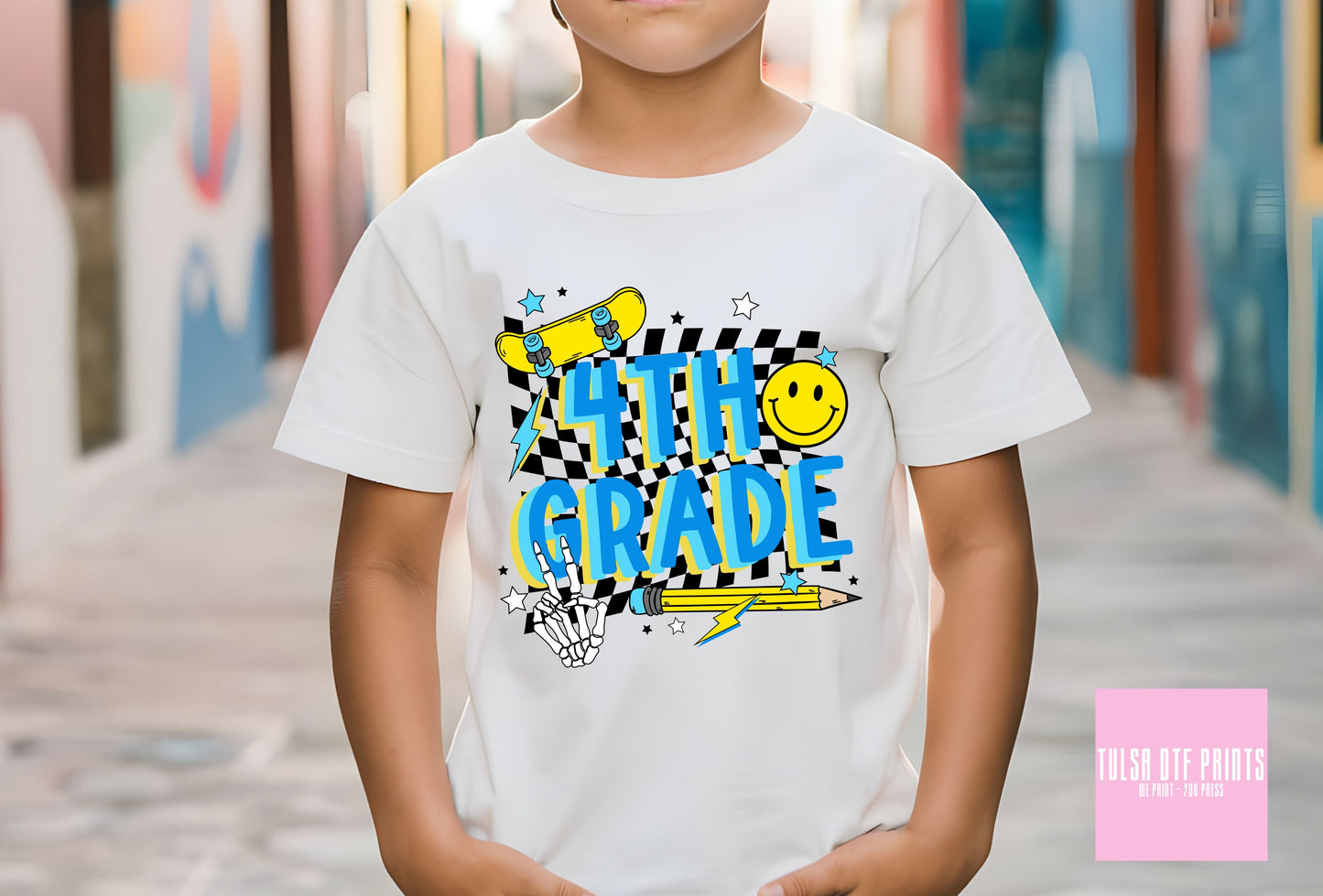 DTF BACK TO SCHOOL RETRO BOY SKATER (PRE-K TO 4TH GRADE AVAIL.) TRANSFER