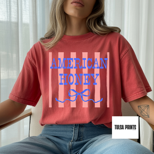 DTF AMERICAN HONEY STRIPS & BOW TRANSFER