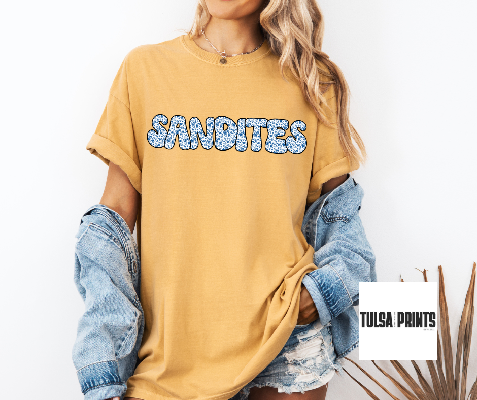 DTF BLUE FLORAL SPIRIT TRANSFER
