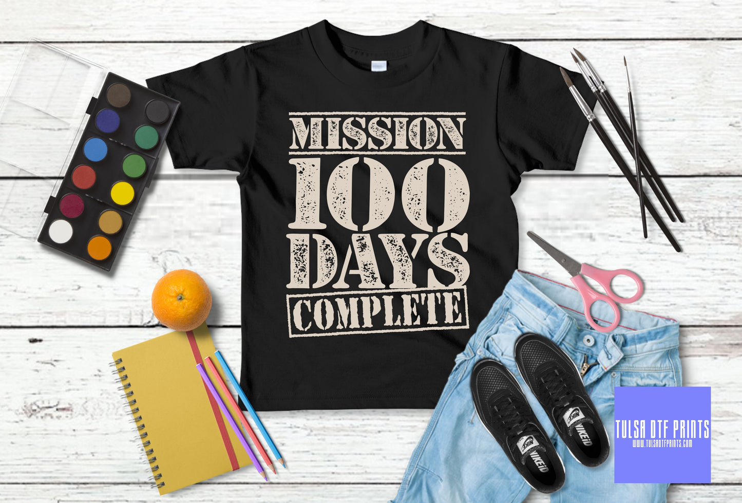 DTF MISSON: 100 DAYS COMPLETE (3 COLORS AVAIL.) TRANSFER