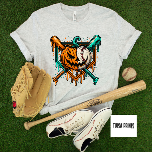 DTF PUMPKIN BASEBALL DRIP TRANSFER