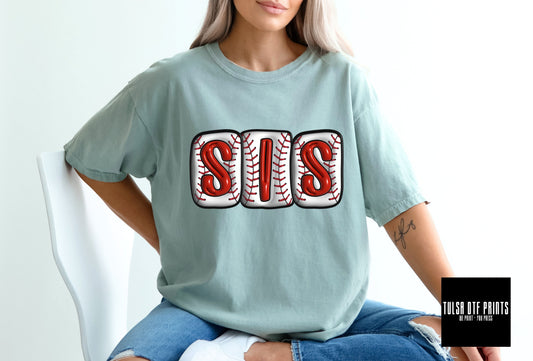 DTF SIS 3D BASEBALL INFLATED LETTERS TRANSFER