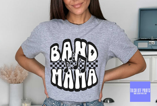 DTF BAND MAMA RETRO CHECKERED TRANSFER