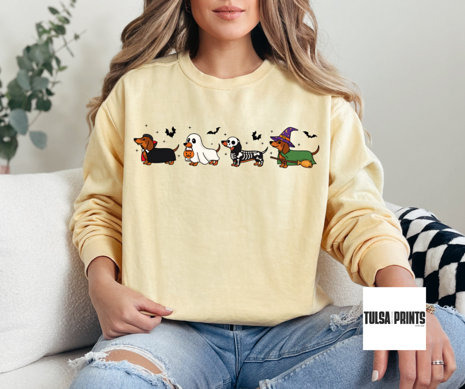 DTF HALLOWEEN DACHSHUND DOGS TRANSFER