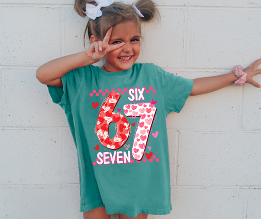 DTF SIX SEVEN 67 VALENTINE HEARTS TRANSFER