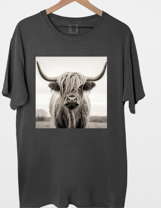 DTF BLACK & WHITE HIGHLAND COWS TRANSFER