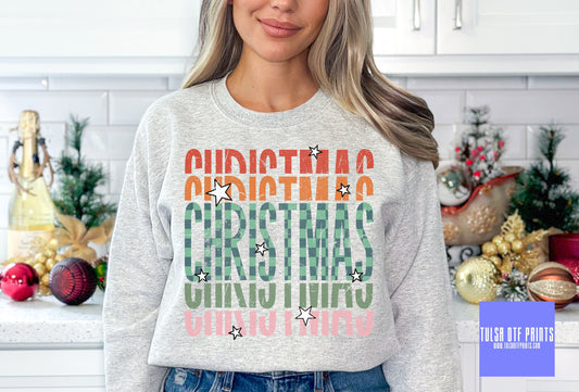 DTF CHRISTMAS RETRO STACKED TRANSFER