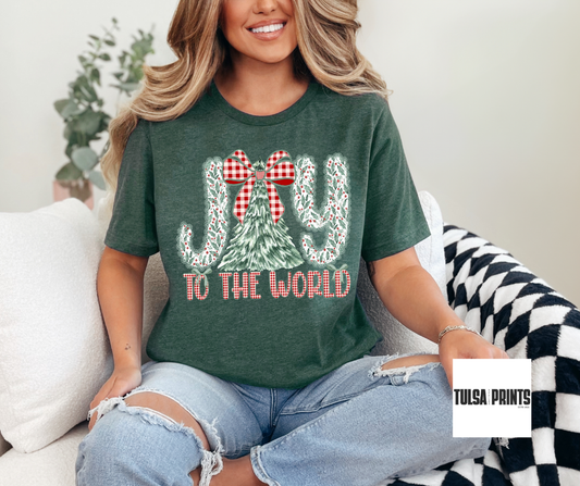 DTF JOY PLAID CHRISTMAS TREE TRANSFER