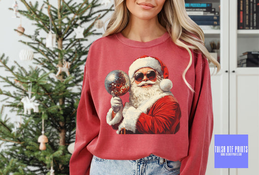 DTF SANTA DISCO BALL TRANSFER