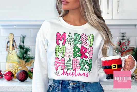 DTF MERRY MERRYY MERRY CHRISTMAS TRANSFER