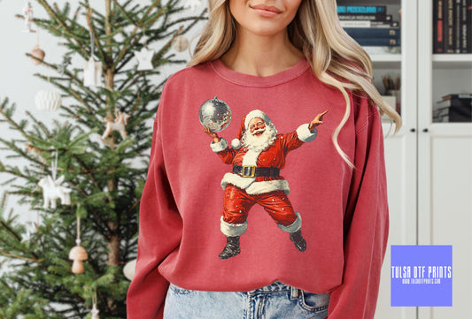 DTF STANDING SANTA W/ DISCO BALL TRANSFER