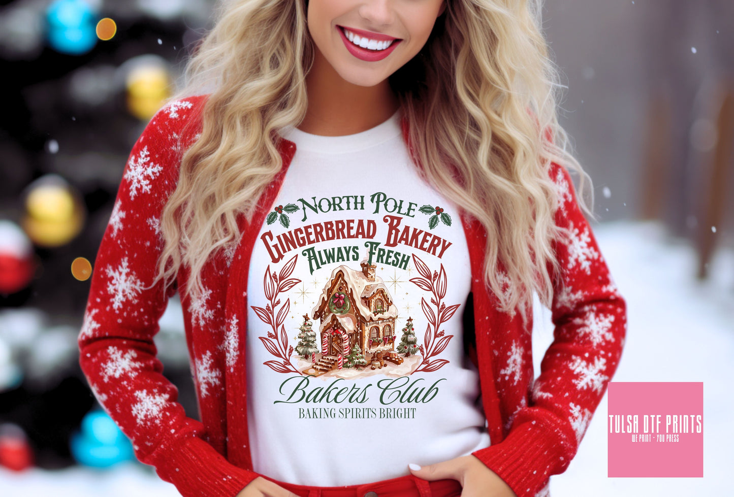 DTF NORTH POLE GINGERBREAD BAKERY TRANSFER