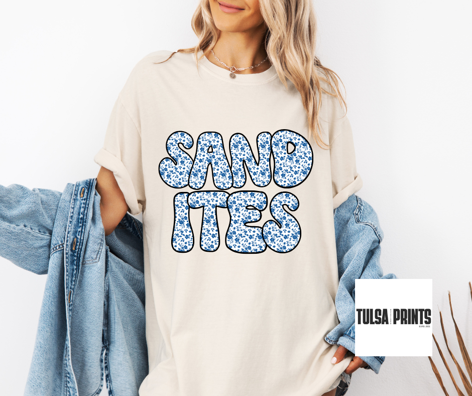 DTF BLUE FLORAL SPIRIT TRANSFER