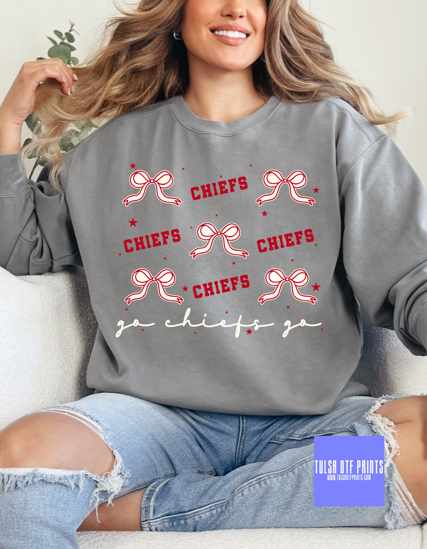 CHIEFS COQUETTE RED/WHITE DTF TRANSFER