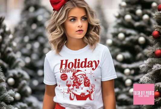 DTF HOLIDAY CALORIES DONT COUNT RETRO GIRL TRANSFER