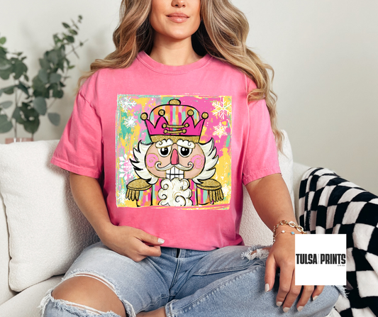 DTF NUTCRACKER PINK GOLD BRUSHSTROKES TRANSFER
