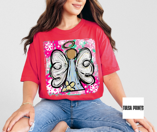 DTF CHRISTMAS ANGEL BRUSH TRANSFER