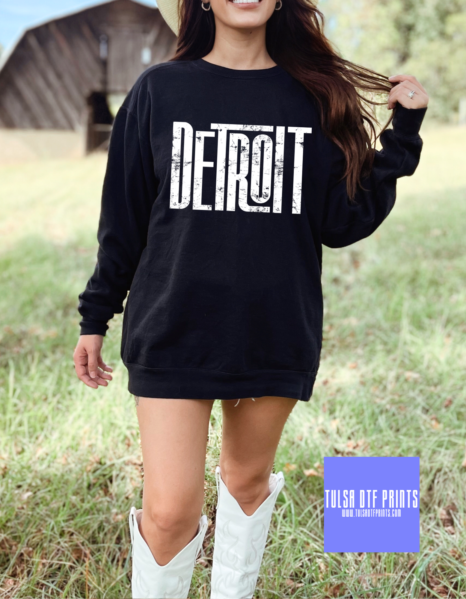 DTF DETROIT GRUNGE BLOCK LETTERS GAME DAY TRANSFER – Tulsa DTF Prints