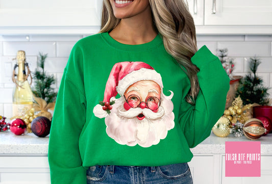 DTF VINTAGE SANTA CLAUS W/ GLASSES TRANSFER