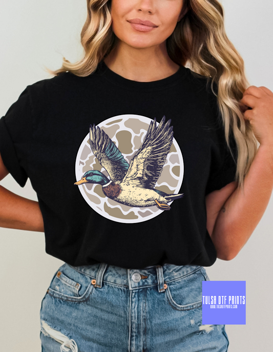 DTF CIRCLE CAMO DUCK TRANSFER