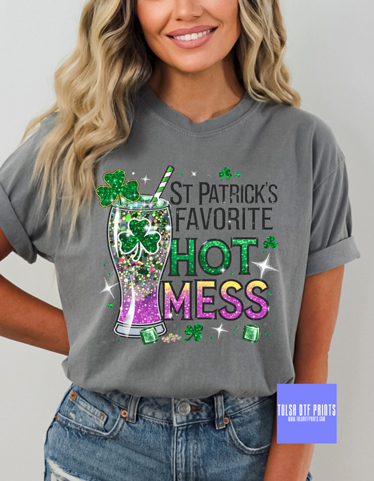 DTF ST PATRICKāS FAVE HOT MESS TRANSFER