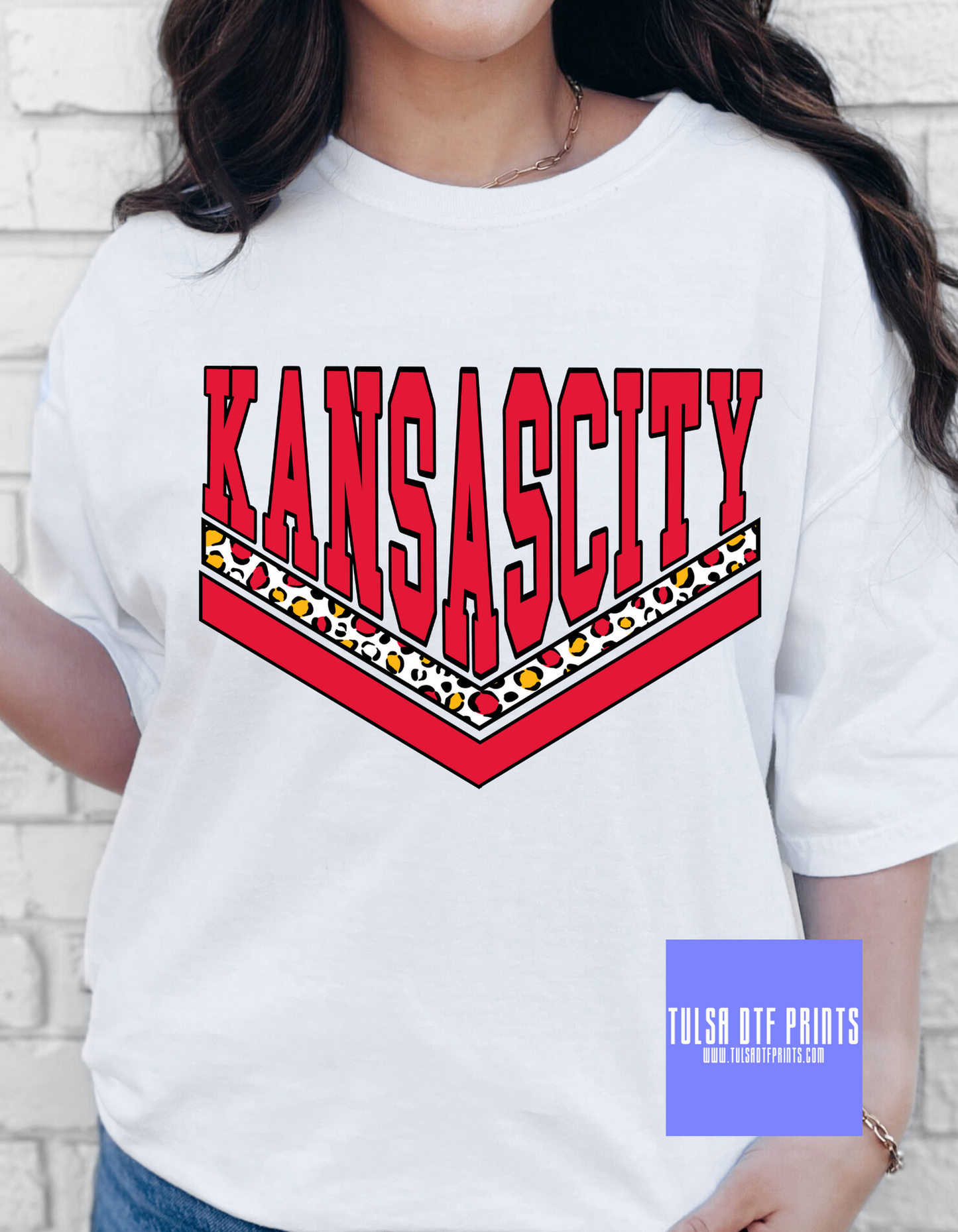 DTF KANSAS CITY RETRO LEOPARD TRANSFER