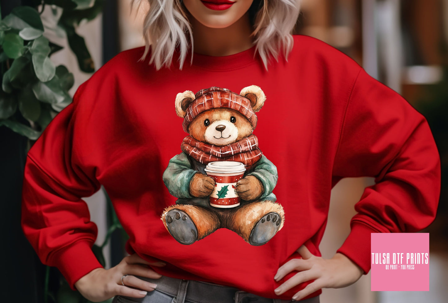 DTF CHRISTMAS COZY TEDDY BEAR TRANSFER
