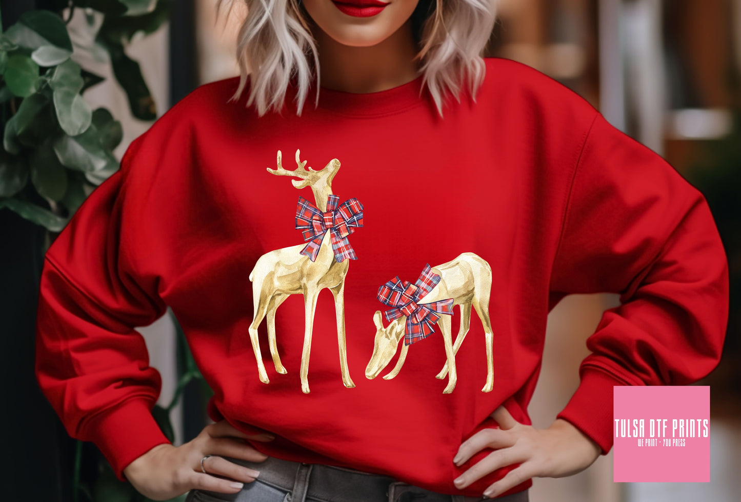 DTF CHRISTMAS REINDEERS (2 STYLES AVAILABLE) TRANSFER