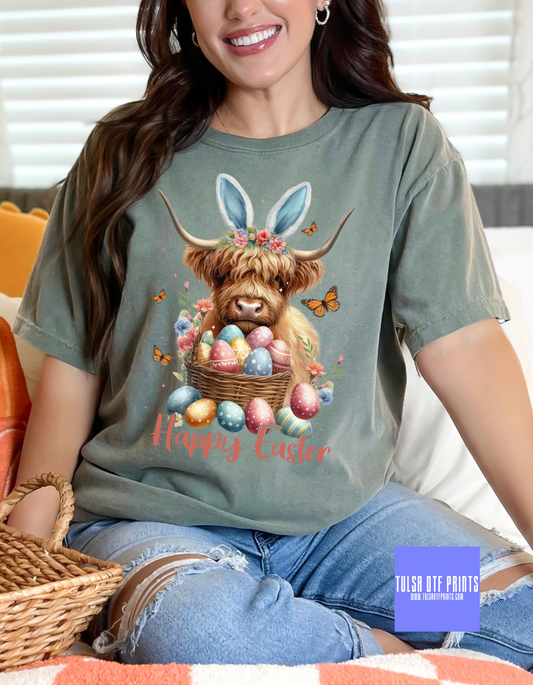 DTF FESTIVE EASTER BUNNY COW TRANSFER