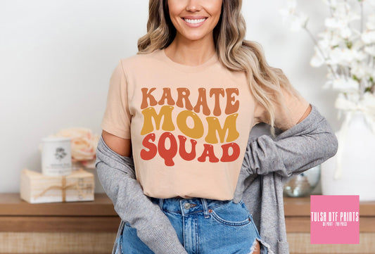 DTF KARATE MOM SQUAD GROOVY TEXT TRANSFER