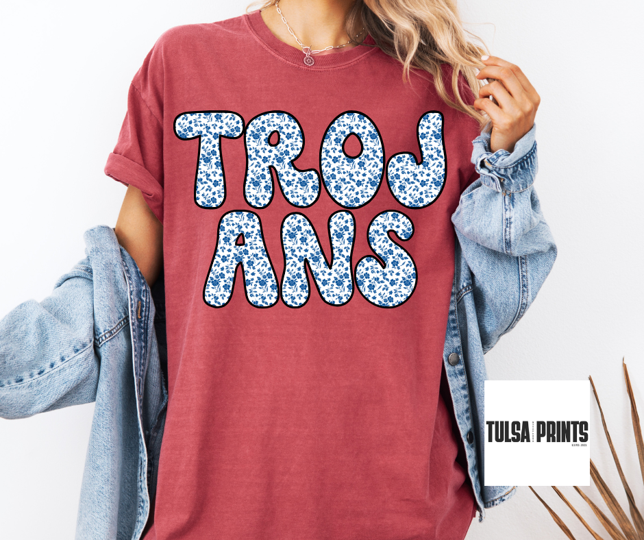 DTF BLUE FLORAL SPIRIT TRANSFER
