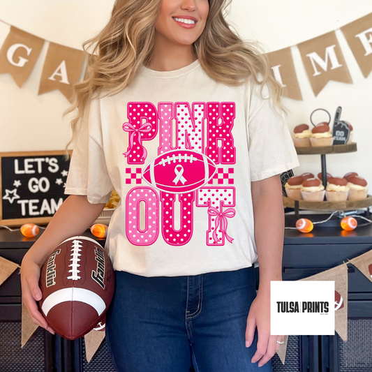 DTF PINK OUT FAUX EMBROIDERY TRANSFER