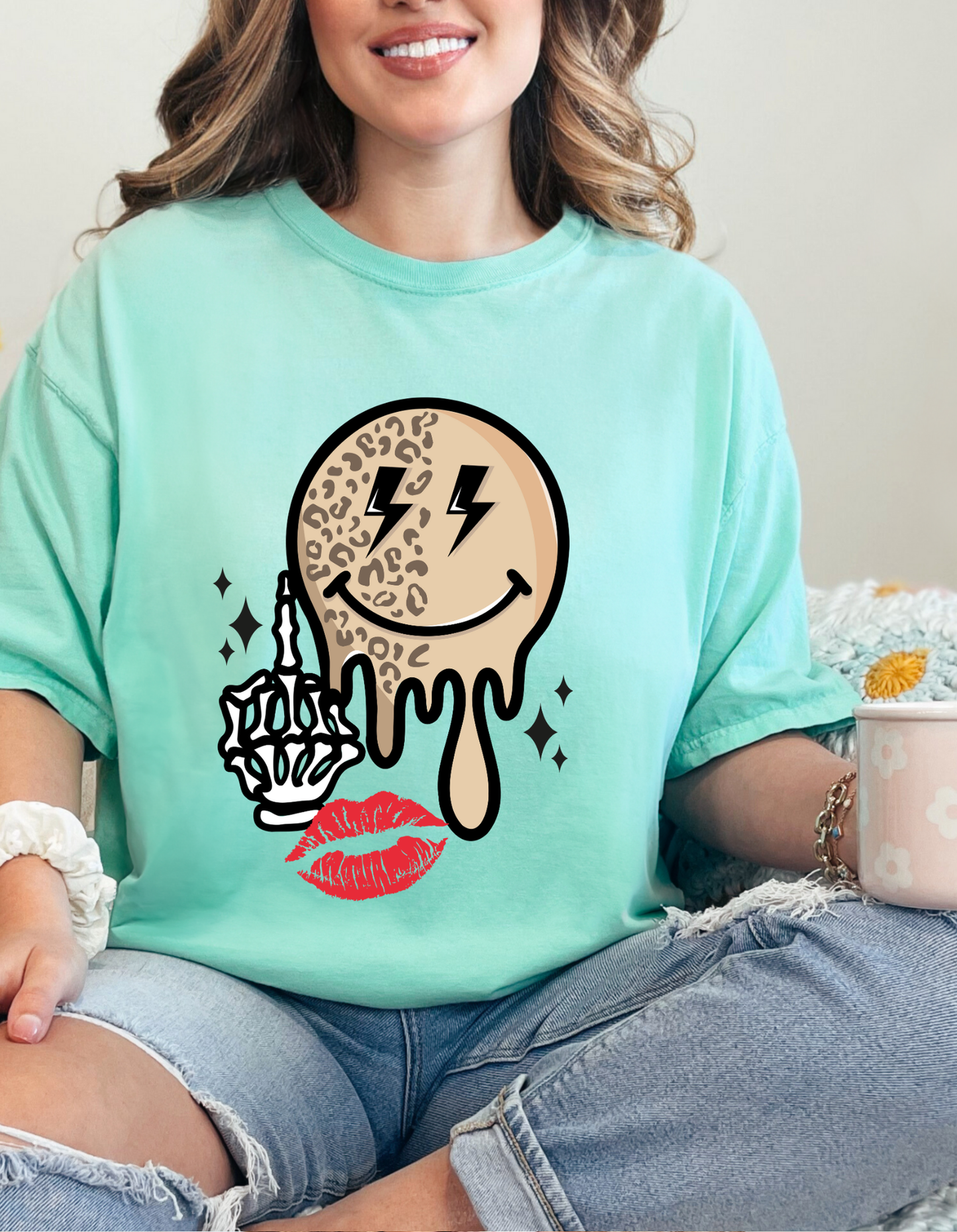 DTF MELTED LEO SMILEY TRANSFER