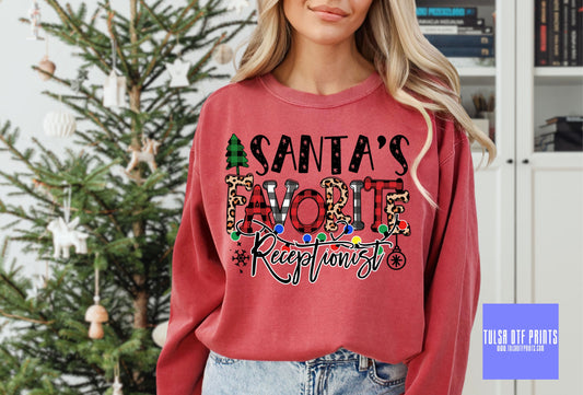 DTF SANTAS FAVORITE RECEPTIONIST TRANSFER