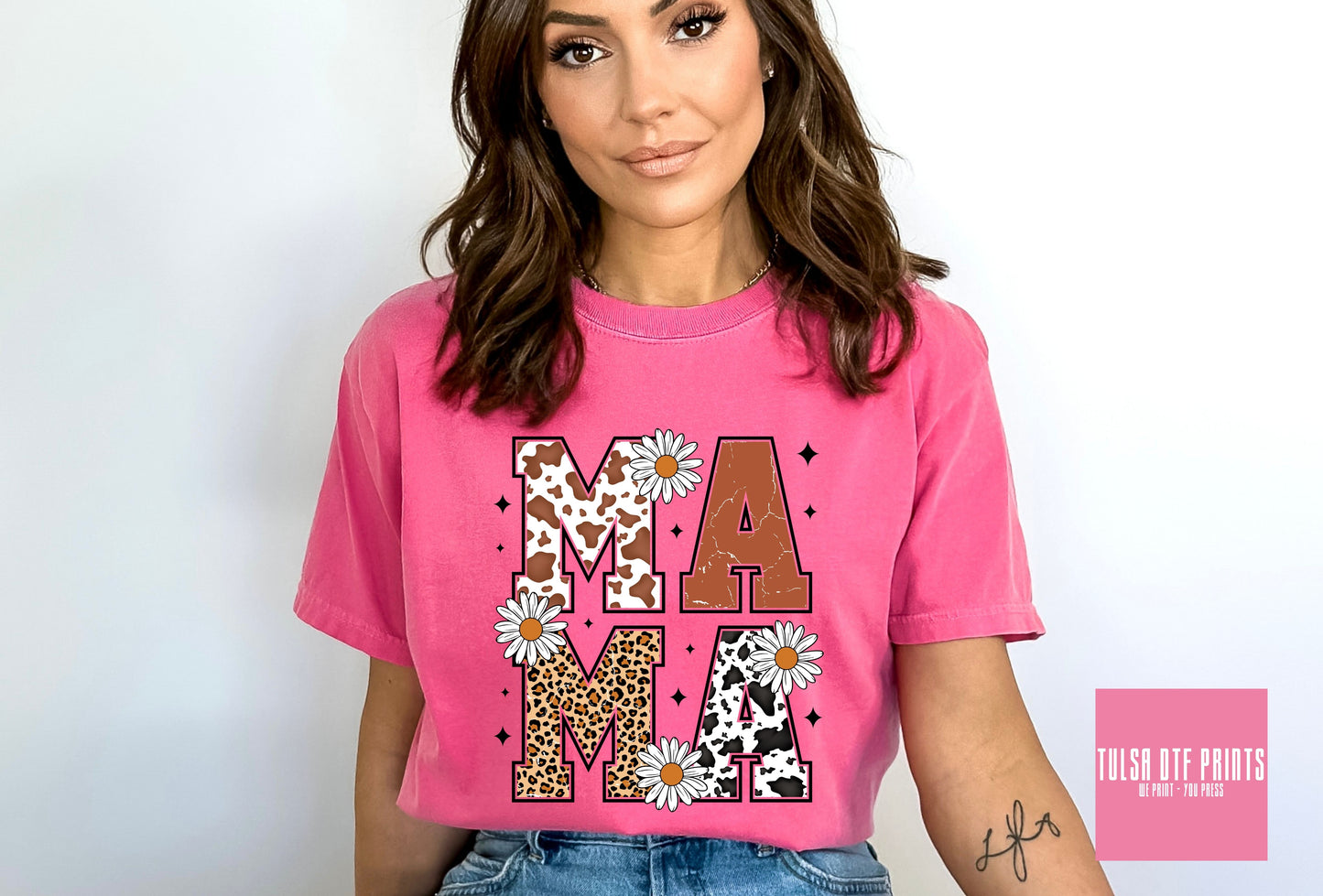 DTF MAMA FLOWER & ANIMAL PRINTS TRANSFER