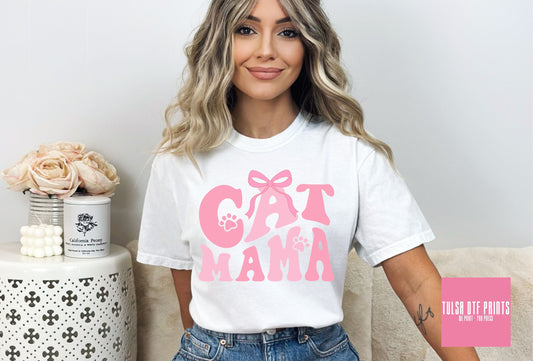 DTF CAT MOM BUBBLE LETTERS COQUETTE TRANSFER