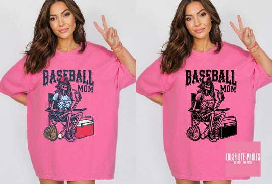 DTF SKELETON BASEBALL MOM (2 COLORS AVAILABLE) TRANSFER