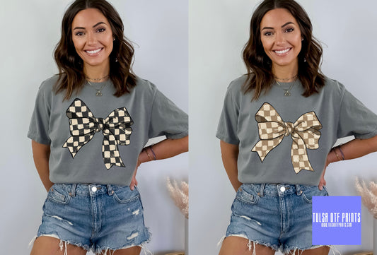 DTF GINGHAM BOWS COQUETTE (2 COLORS AVAIL.) TRANSFER