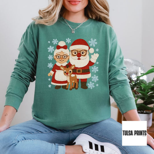 DTF CLAUS FAMILY FAUX CROCHET TRANSFER