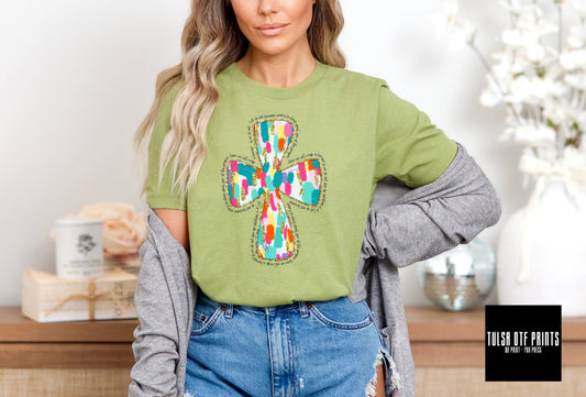 DTF CROSS W/ BIBLE VERSE TRANSFER